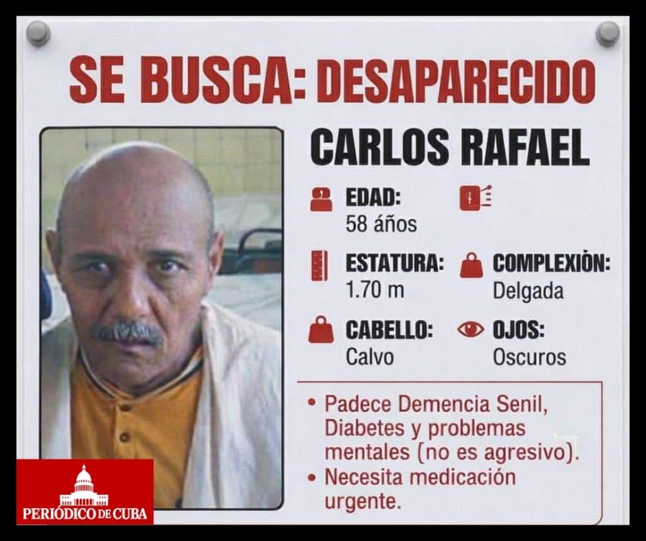 Urgente: familia busca a Carlos Rafael Hechevarría Cruz, desaparecido en San José de las Lajas desde el domingo