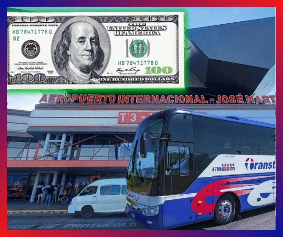 Transporte en dólares en aeropuerto de La Habana: shuttle oficial opera en medio de la crisis