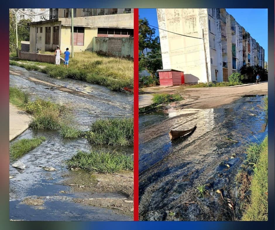 Vecinos denuncian foco de aguas residuales en Santiago de Cuba
