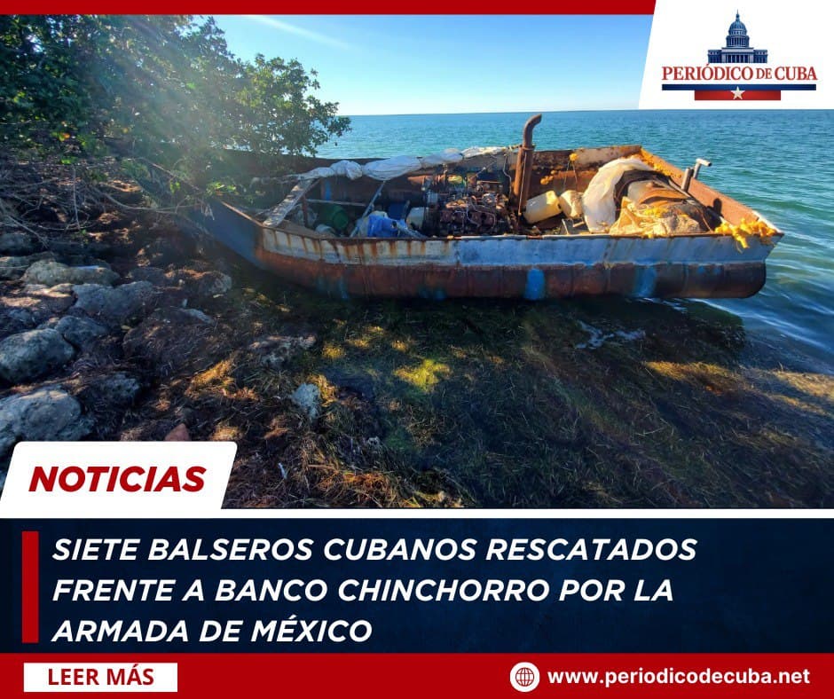 Siete balseros cubanos llegan a costas mexicanas tras naufragar cerca de Banco Chinchorro
