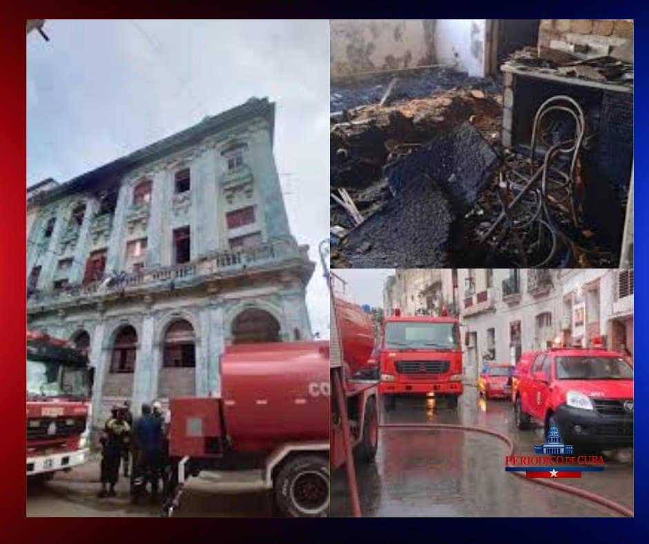 Incendio en edificio de Galiano #201 provoca daños materiales en Centro Habana