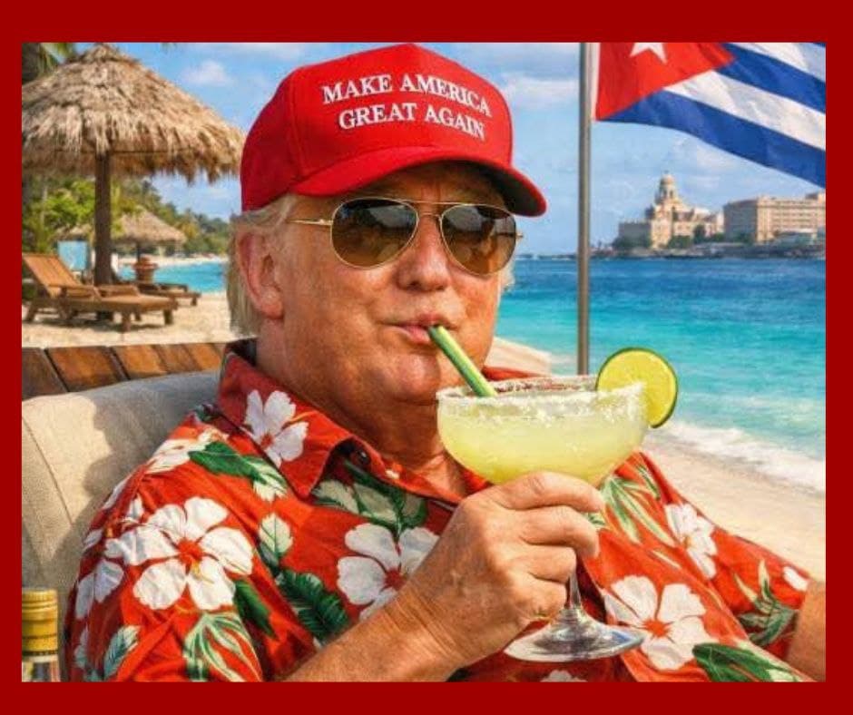 Imagen digital de Trump en una playa cubana se vuelve viral con el lema “Haz Cuba Grande Again”