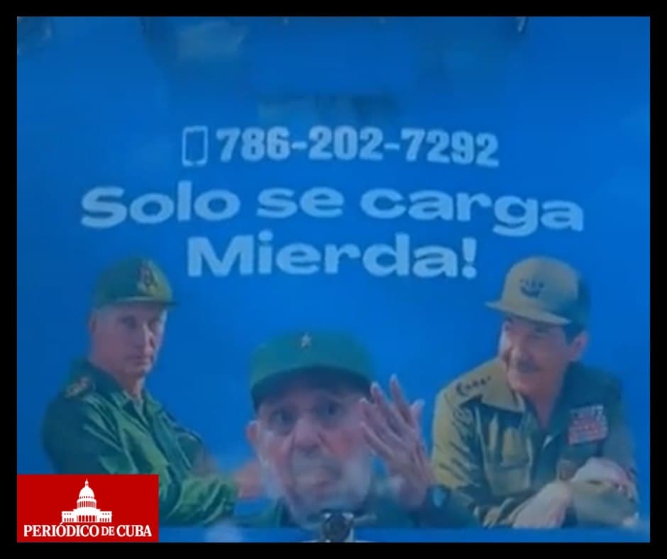 Fidel, Raúl y Díaz-Canel convertidos en logo de tanques sépticos en Florida