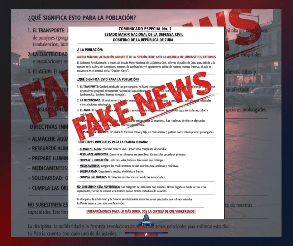 Falso comunicado de la Defensa Civil en Cuba: desmienten supuesta “Alerta Máxima de Opción Cero”