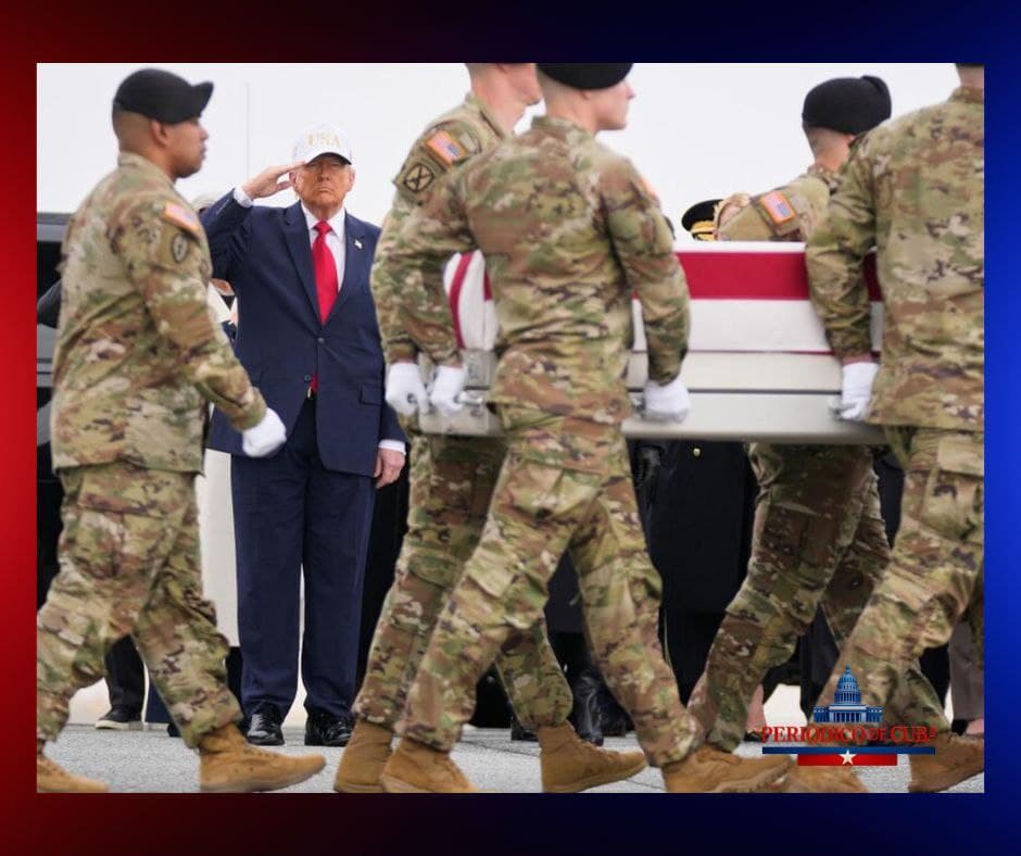 Trump asiste al traslado de soldados caídos en la operación Furia Épica