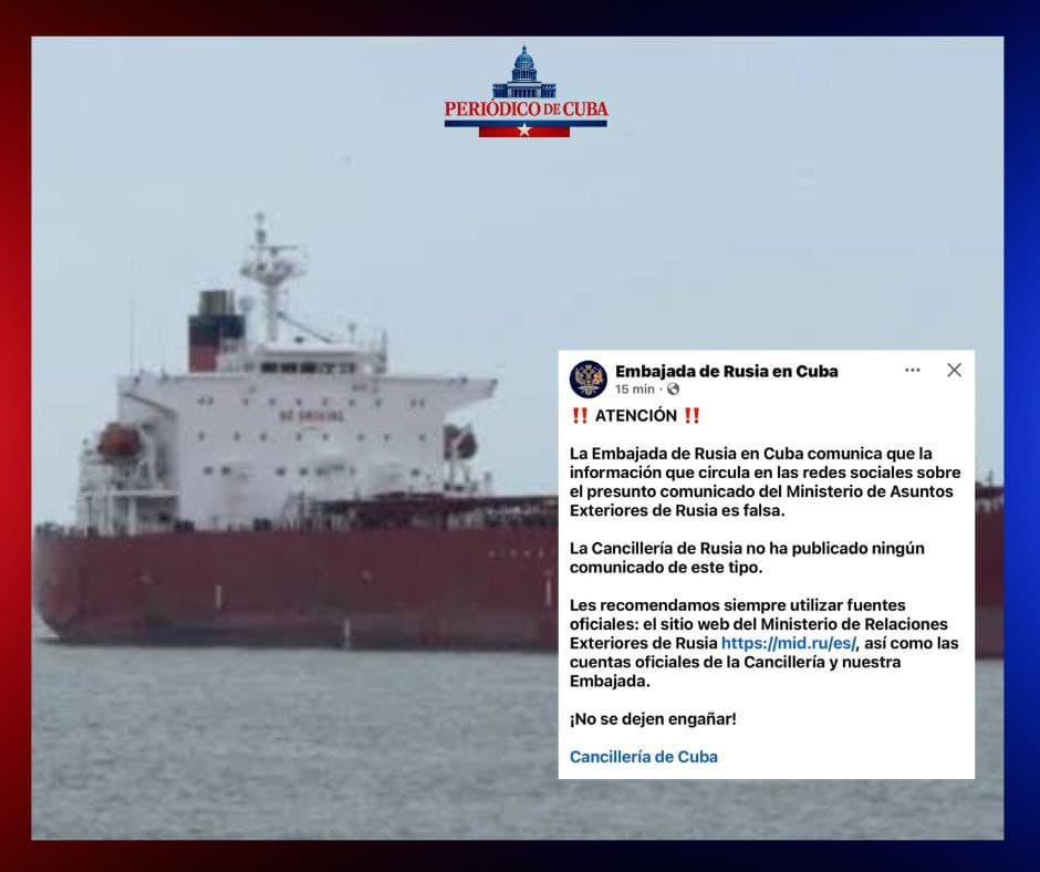 Rusia desmiente comunicado falso sobre supuesto envío de petróleo a Cuba