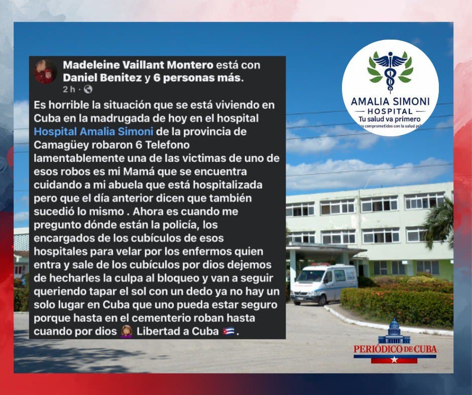 Roban seis teléfonos dentro del Hospital Amalia Simoni en Camagüey