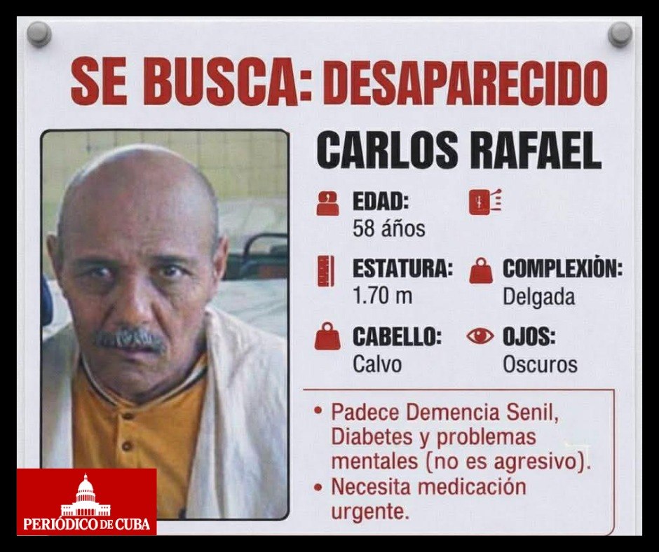 Urgente: familia busca a Carlos Rafael Hechevarría Cruz, desaparecido en San José de las Lajas desde el domingo