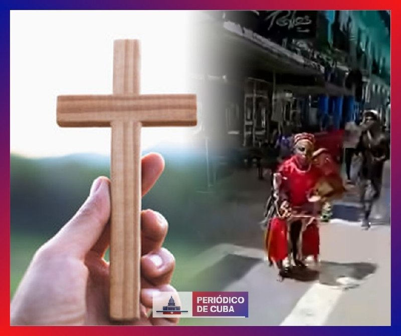 Cubanos celebran el Sábado Santo con un tambor a Eleguá en La Habana
