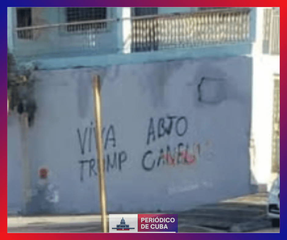 Grafiti en Santiago de Cuba con mensajes “Viva Trump” y “Abajo Canel” genera impacto ciudadano