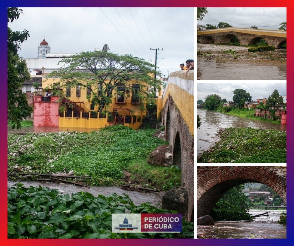 La crecida del río Yayabo genera preocupación en Sancti Spíritus tras fuertes lluvias