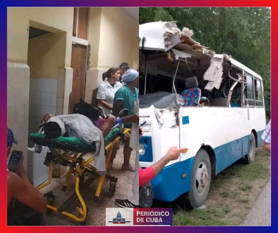 Accidente en Cauto Cristo deja 12 heridos tras choque frontal de ómnibus en Granma