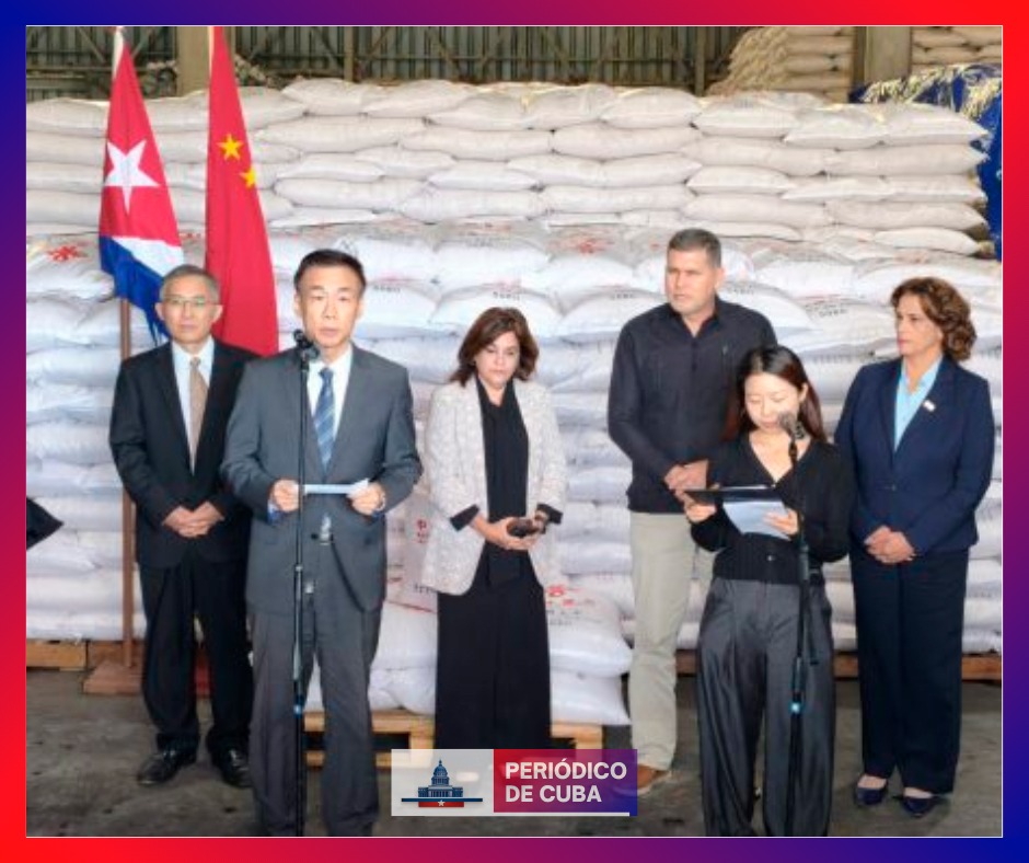 Parte hacia la isla la ayuda de China a Cuba con 60 mil toneladas de arroz