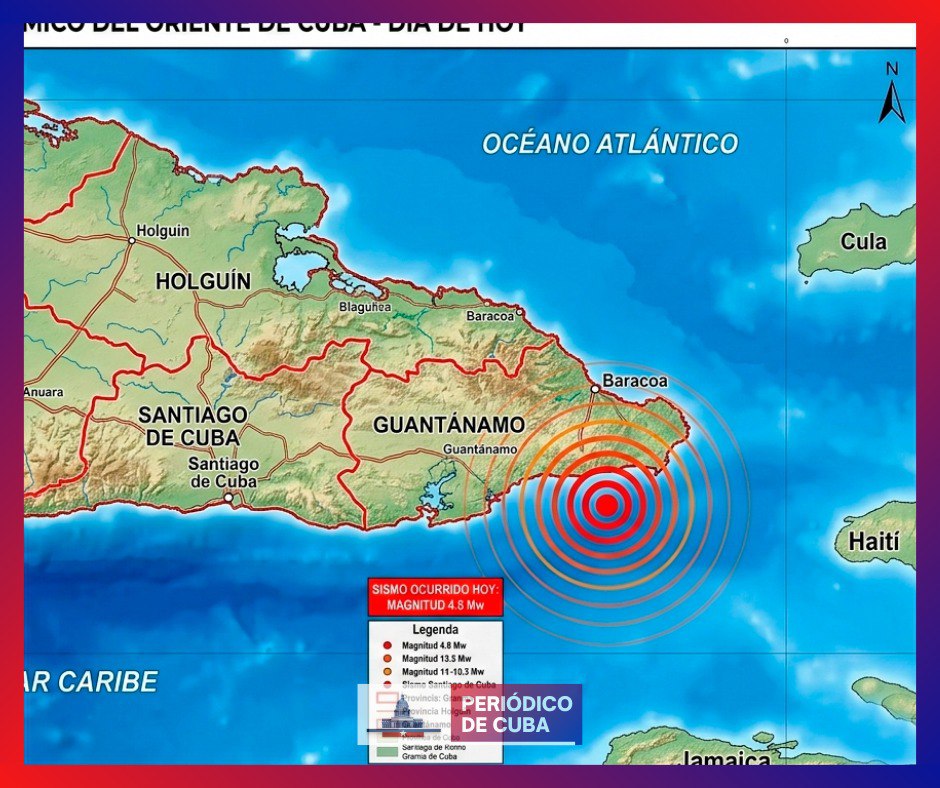 Sismo de magnitud 4.6 sacude el oriente cubano como réplica del temblor de 6.0