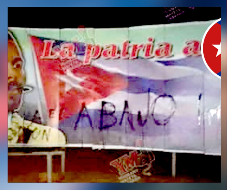 Retiran valla en Santiago de Cuba tras aparición de pintada antigubernamental