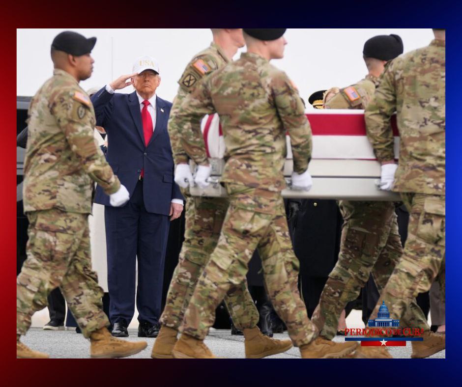 Trump asiste al traslado de soldados caídos en la operación Furia Épica