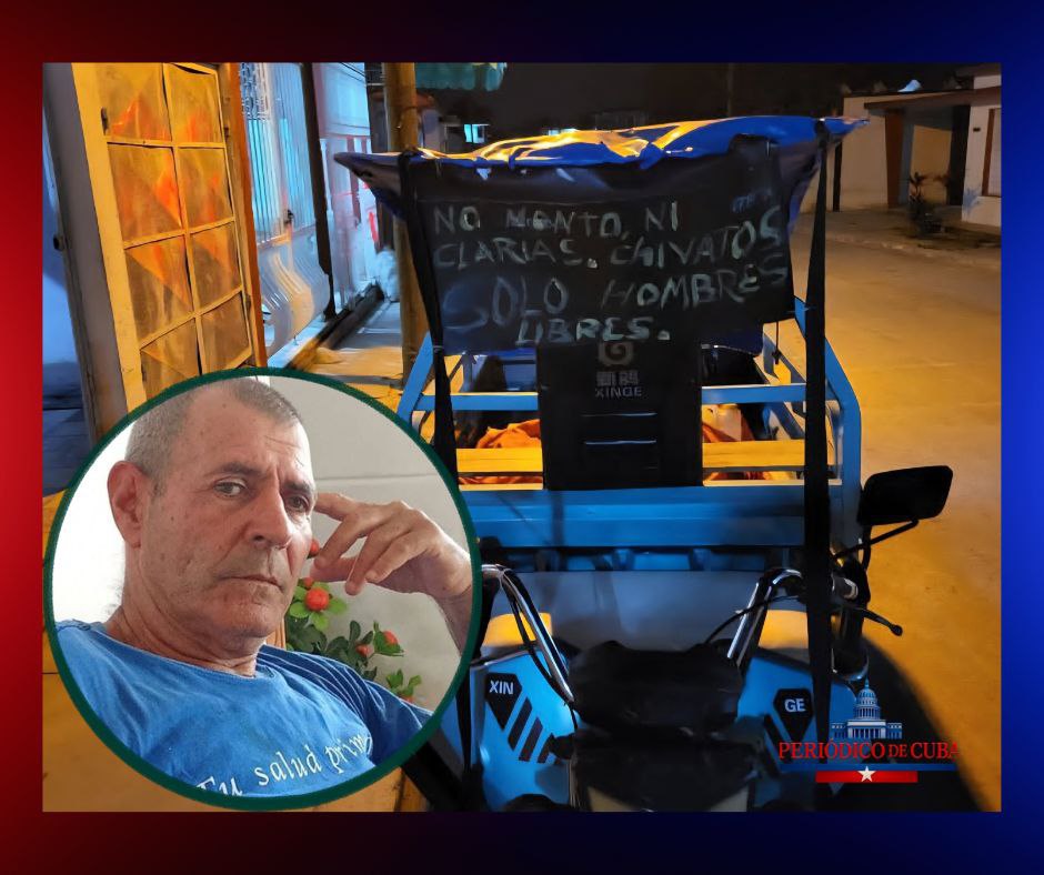 Detienen en Cuba a un conductor de 68 años por cartel “anti – chivatos” en su bicitaxi