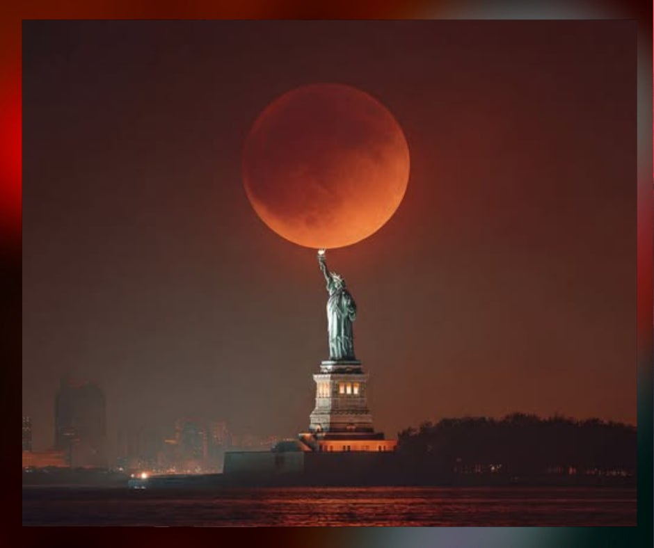 La Luna Roja del eclipse total ilumina el cielo de Nueva York