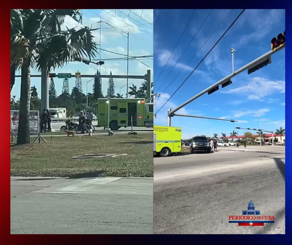 Accidente de motocicletas ralentiza el tráfico en Krome Avenue y SW 200 Street, Miami-Dade