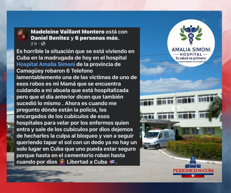 Roban seis teléfonos dentro del Hospital Amalia Simoni en Camagüey