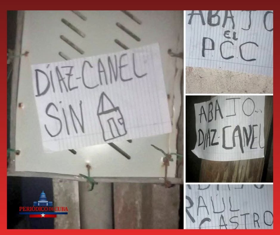 Carteles contra el régimen en Ciego de Ávila desatan operativo de la Seguridad del Estado