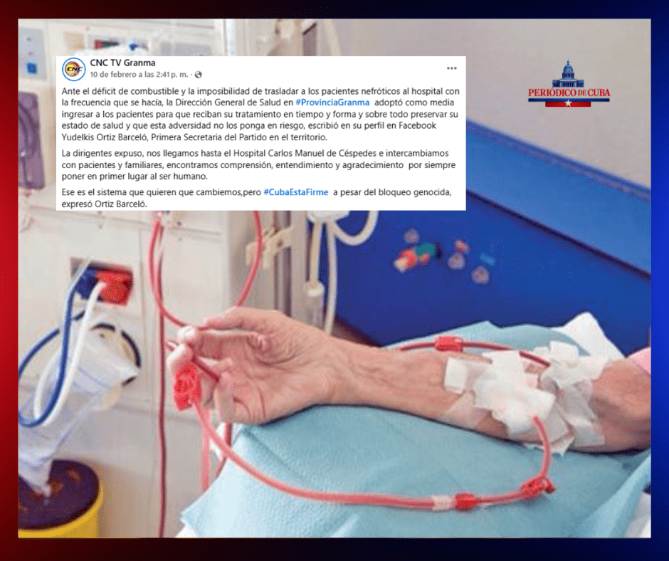 Pacientes de hemodiálisis denuncian crisis de transporte y falta de insumos en Cuba