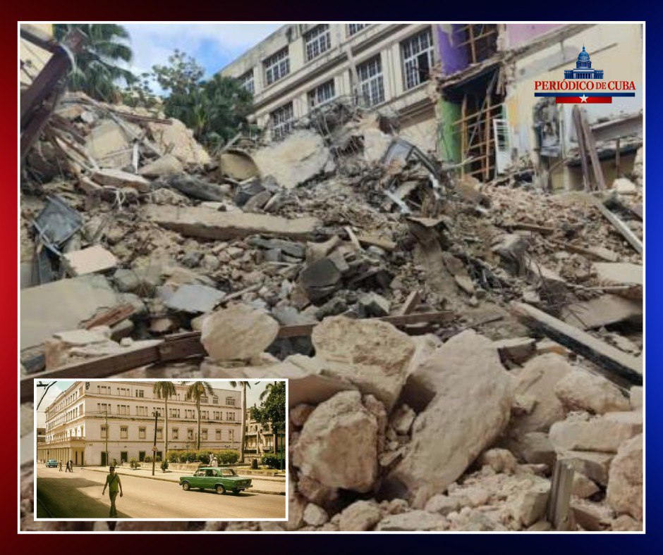 Nuevo derrumbe en el ISDI de Centro Habana confirma el estado crítico del emblemático edificio
