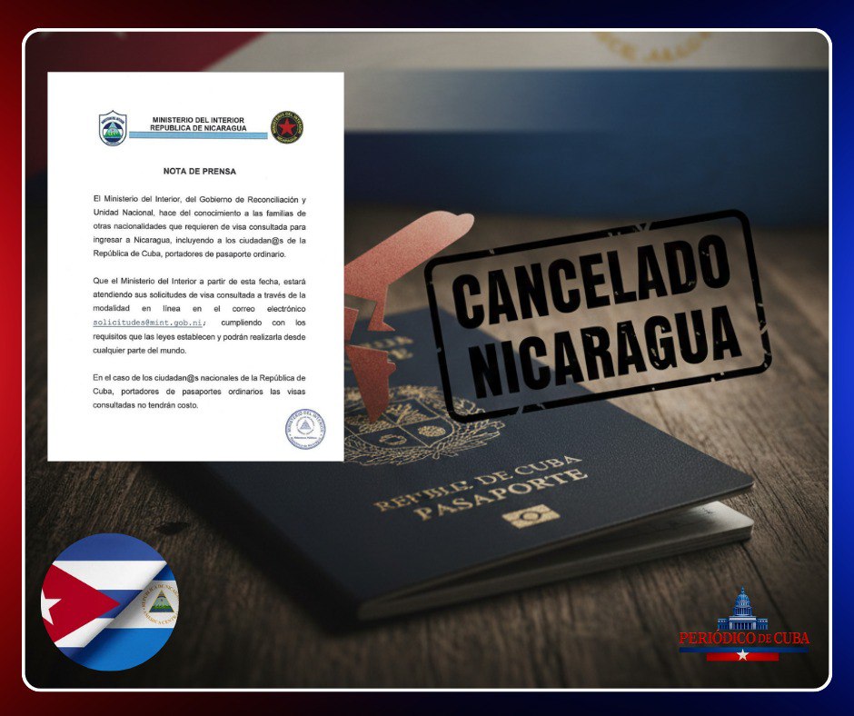 Nicaragua elimina el libre visado y restablece la visa consultada para cubanos