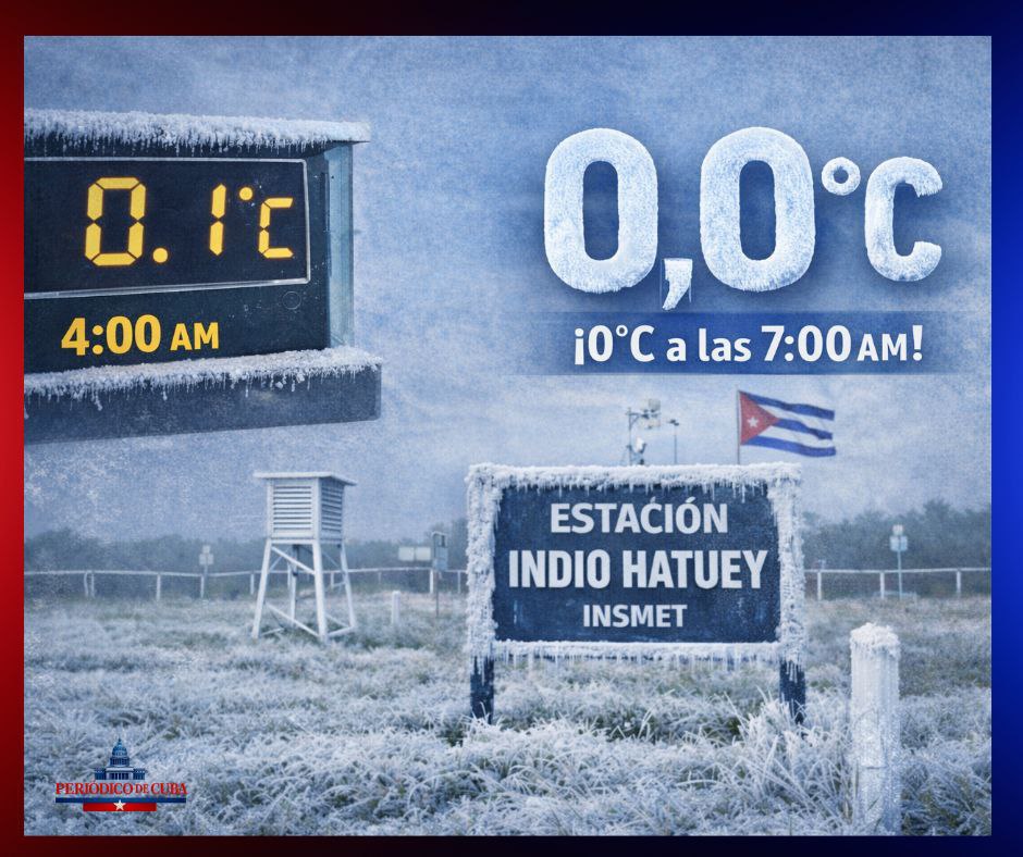 Indio Hatuey registra 0.1 °C: Cuba podría haber vivido la madrugada más fría de su historia