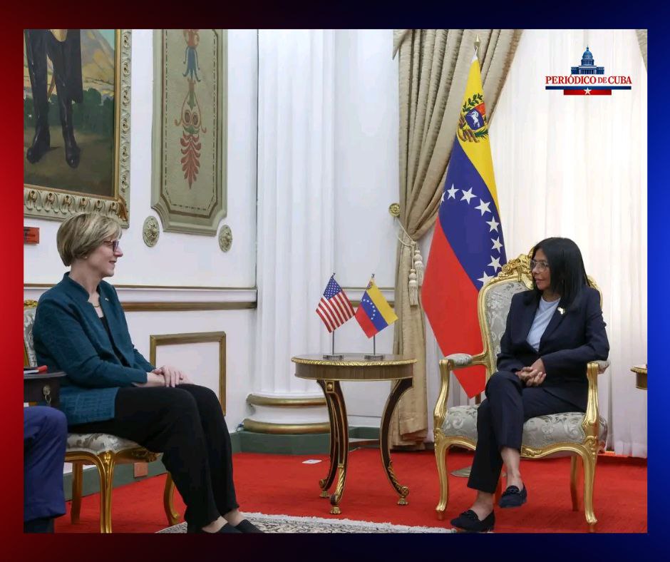 Delcy Rodríguez recibe a Laura Dogu en Miraflores: primer encuentro oficial entre Venezuela y EE.UU. desde 2019