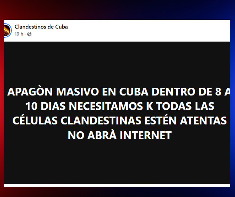 Circula advertencia no oficial sobre apagón masivo en Cuba, sin confirmación de fuentes oficiales