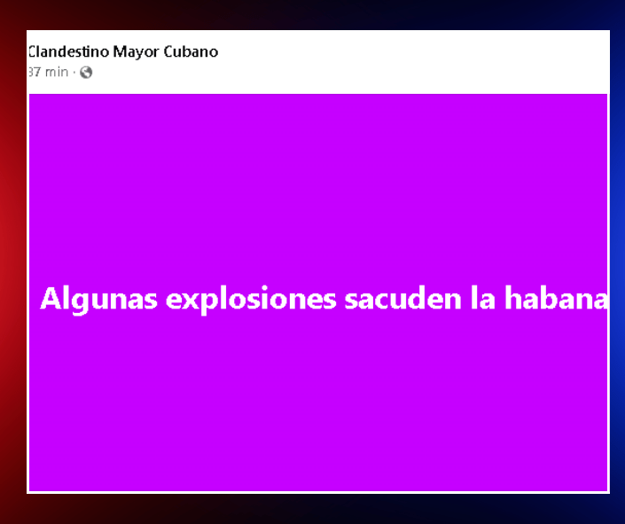 Reportan posibles explosiones en La Habana sin confirmación oficial