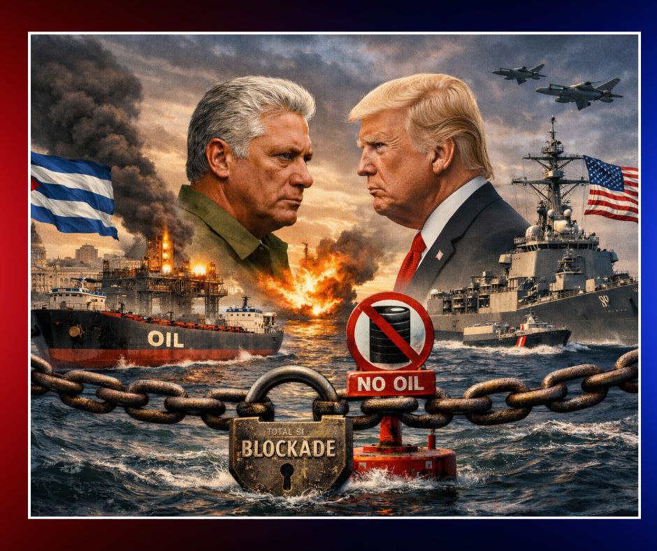 Trump evalúa bloqueo total de petróleo hacia Cuba como estrategia de presión