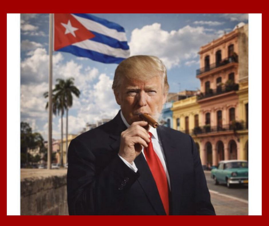 Trump reaviva el debate al repostear imagen fumando un cigarro cubano en La Habana