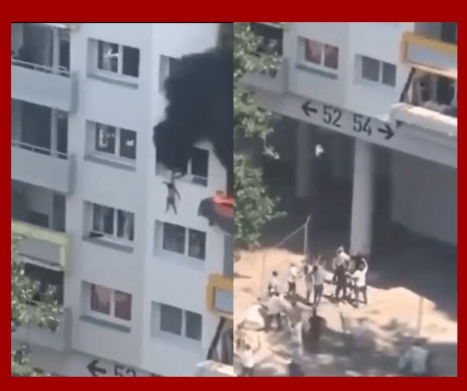 Niños saltan desde un tercer piso para escapar de un incendio en Grenoble y vecinos los salvan