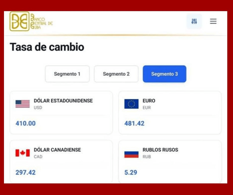 Banco Central de Cuba introduce tasa flotante en el mercado cambiario con dólar a 410 CUP