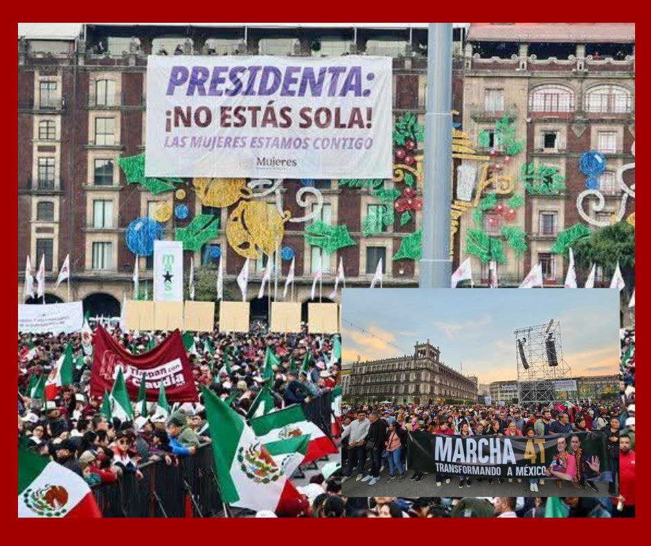 Masiva movilización en CDMX por los 7 años de la Cuarta Transformación