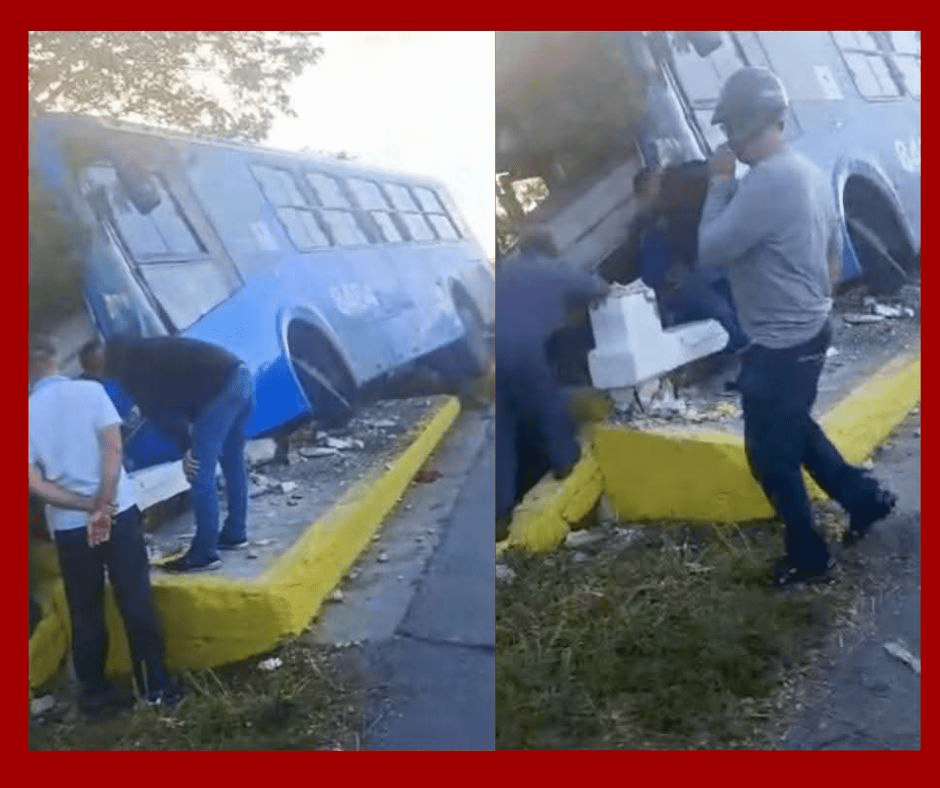 Siniestro en puente de Berroa deja daños en ómnibus y reaviva debate sobre transporte público