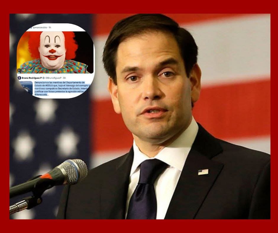 Disputa política: Marco Rubio publica GIF de payaso contra canciller cubano Bruno Rodríguez